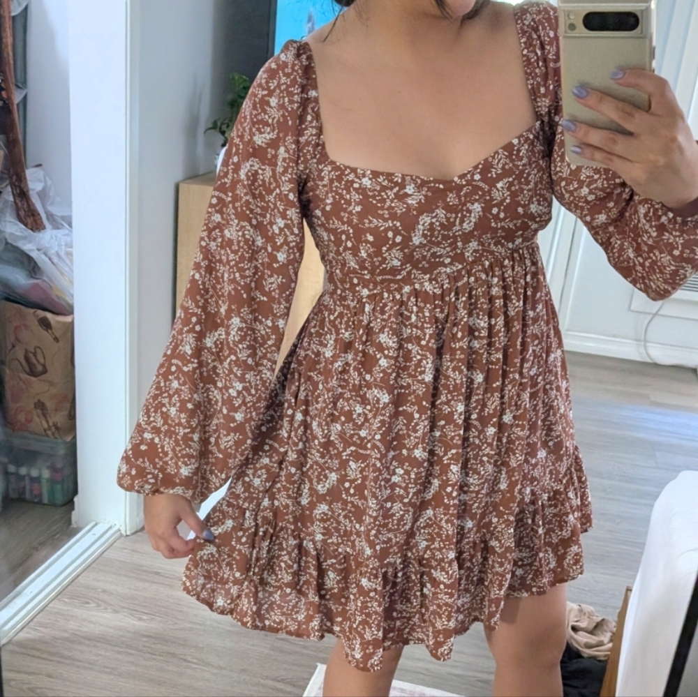 Francesca's Dress Long sleeve Baby Doll Small